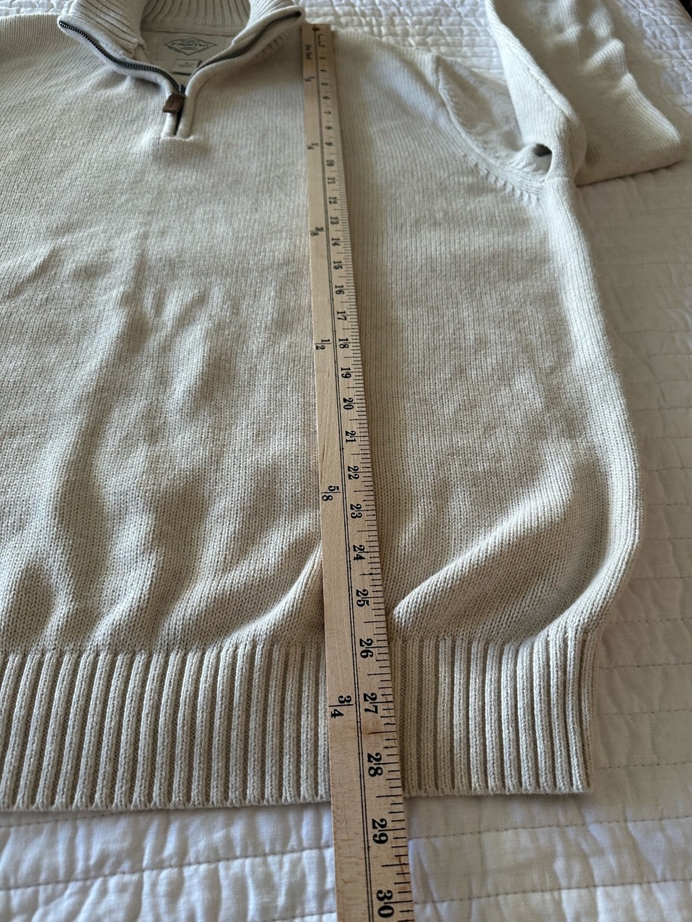 St John’s Bay Oversized Cotton Quarter Zip Sweater Women’s XL Cream Minimalist - Picture 7 of 7